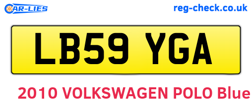 LB59YGA are the vehicle registration plates.