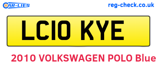 LC10KYE are the vehicle registration plates.