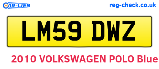 LM59DWZ are the vehicle registration plates.