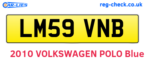 LM59VNB are the vehicle registration plates.