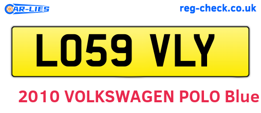 LO59VLY are the vehicle registration plates.
