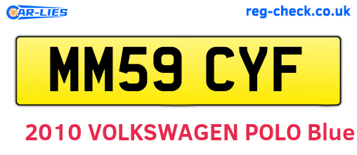 MM59CYF are the vehicle registration plates.