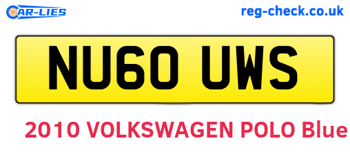 NU60UWS are the vehicle registration plates.