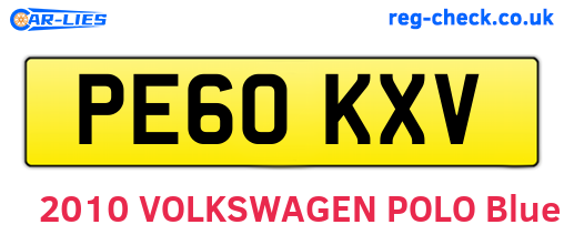 PE60KXV are the vehicle registration plates.