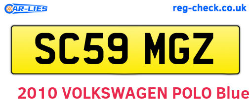 SC59MGZ are the vehicle registration plates.