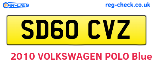 SD60CVZ are the vehicle registration plates.