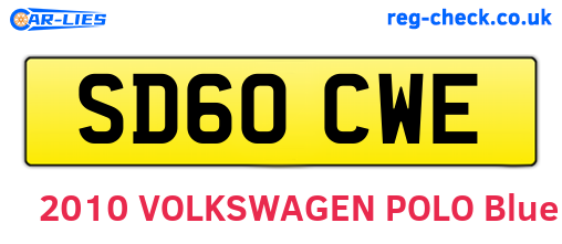 SD60CWE are the vehicle registration plates.