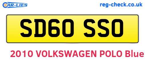 SD60SSO are the vehicle registration plates.