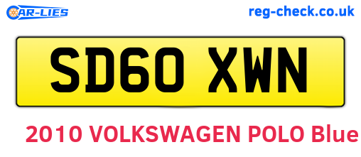 SD60XWN are the vehicle registration plates.