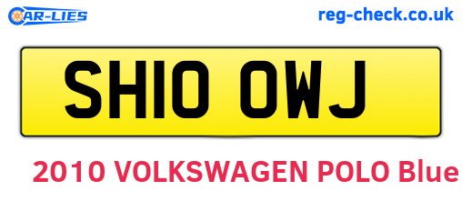 SH10OWJ are the vehicle registration plates.