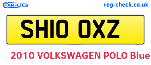 SH10OXZ are the vehicle registration plates.
