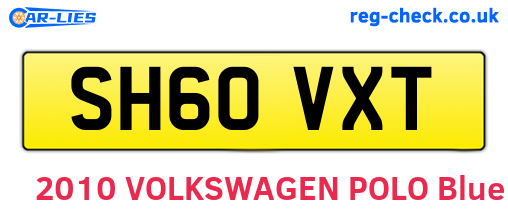 SH60VXT are the vehicle registration plates.