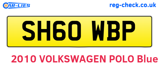 SH60WBP are the vehicle registration plates.