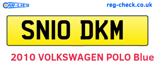 SN10DKM are the vehicle registration plates.