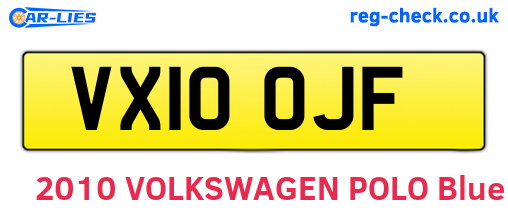 VX10OJF are the vehicle registration plates.