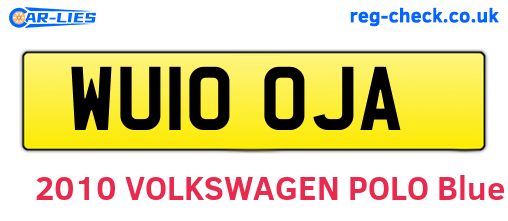 WU10OJA are the vehicle registration plates.