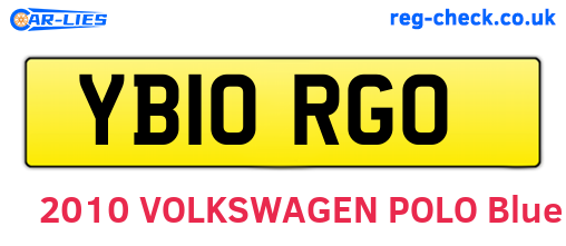 YB10RGO are the vehicle registration plates.