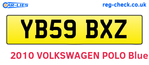YB59BXZ are the vehicle registration plates.