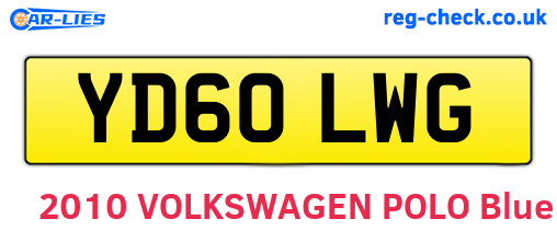YD60LWG are the vehicle registration plates.