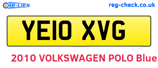 YE10XVG are the vehicle registration plates.
