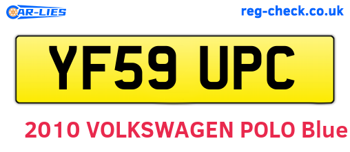 YF59UPC are the vehicle registration plates.