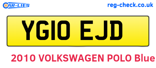 YG10EJD are the vehicle registration plates.