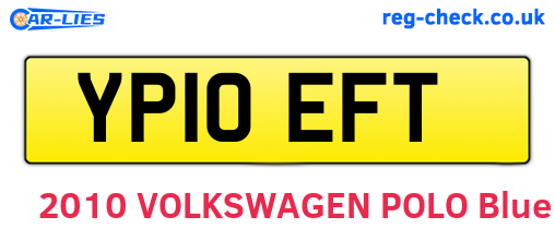YP10EFT are the vehicle registration plates.