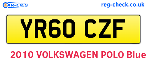 YR60CZF are the vehicle registration plates.