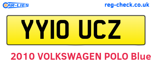 YY10UCZ are the vehicle registration plates.
