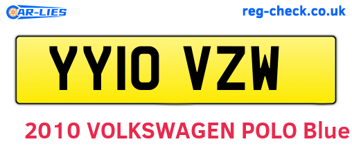 YY10VZW are the vehicle registration plates.