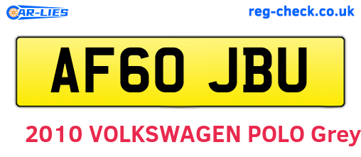 AF60JBU are the vehicle registration plates.