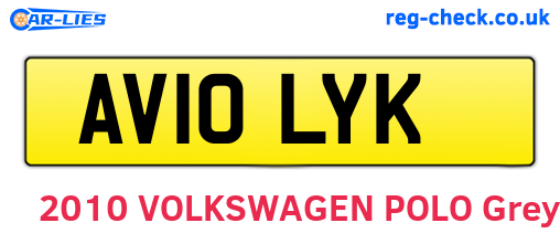 AV10LYK are the vehicle registration plates.