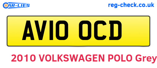 AV10OCD are the vehicle registration plates.