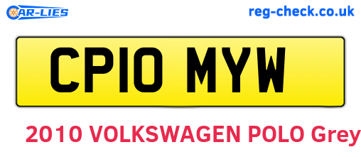 CP10MYW are the vehicle registration plates.