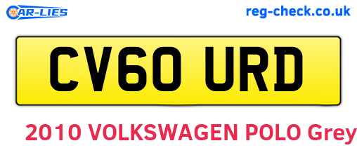 CV60URD are the vehicle registration plates.