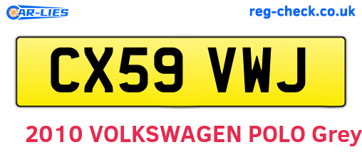 CX59VWJ are the vehicle registration plates.