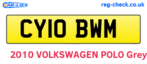 CY10BWM are the vehicle registration plates.