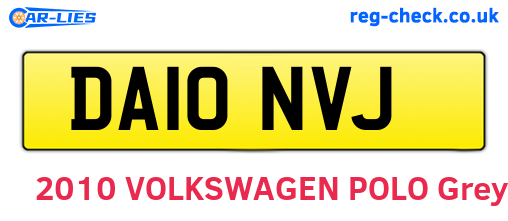 DA10NVJ are the vehicle registration plates.