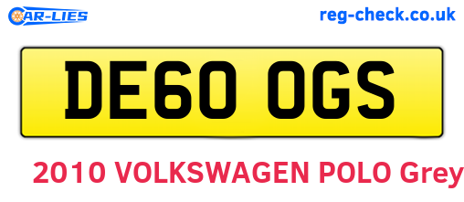 DE60OGS are the vehicle registration plates.