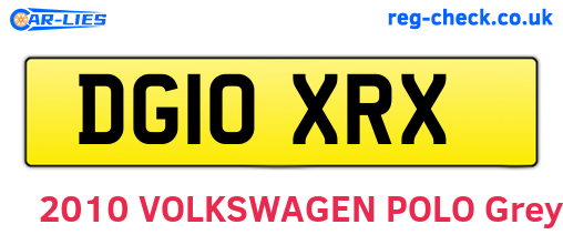 DG10XRX are the vehicle registration plates.