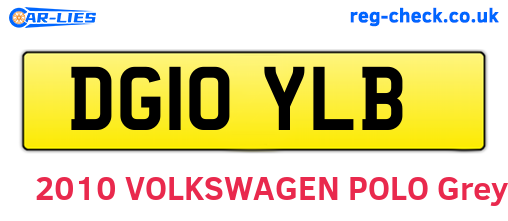 DG10YLB are the vehicle registration plates.