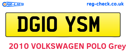 DG10YSM are the vehicle registration plates.