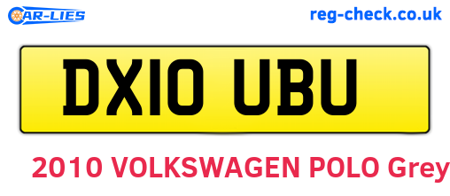 DX10UBU are the vehicle registration plates.