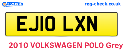 EJ10LXN are the vehicle registration plates.