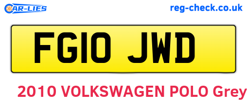 FG10JWD are the vehicle registration plates.
