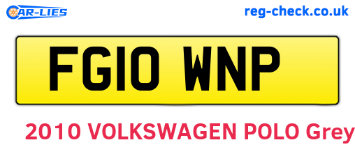 FG10WNP are the vehicle registration plates.