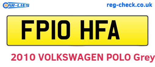 FP10HFA are the vehicle registration plates.