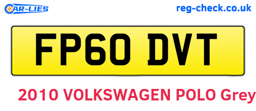 FP60DVT are the vehicle registration plates.