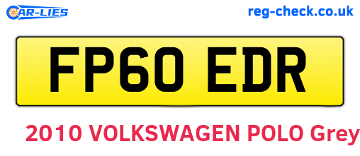 FP60EDR are the vehicle registration plates.