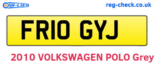 FR10GYJ are the vehicle registration plates.